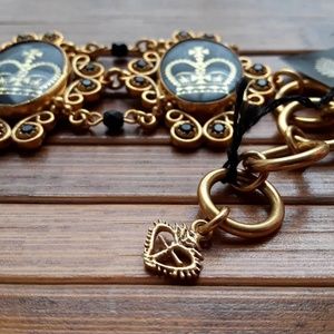 VSA Designs Royal crown Bracelet black gold